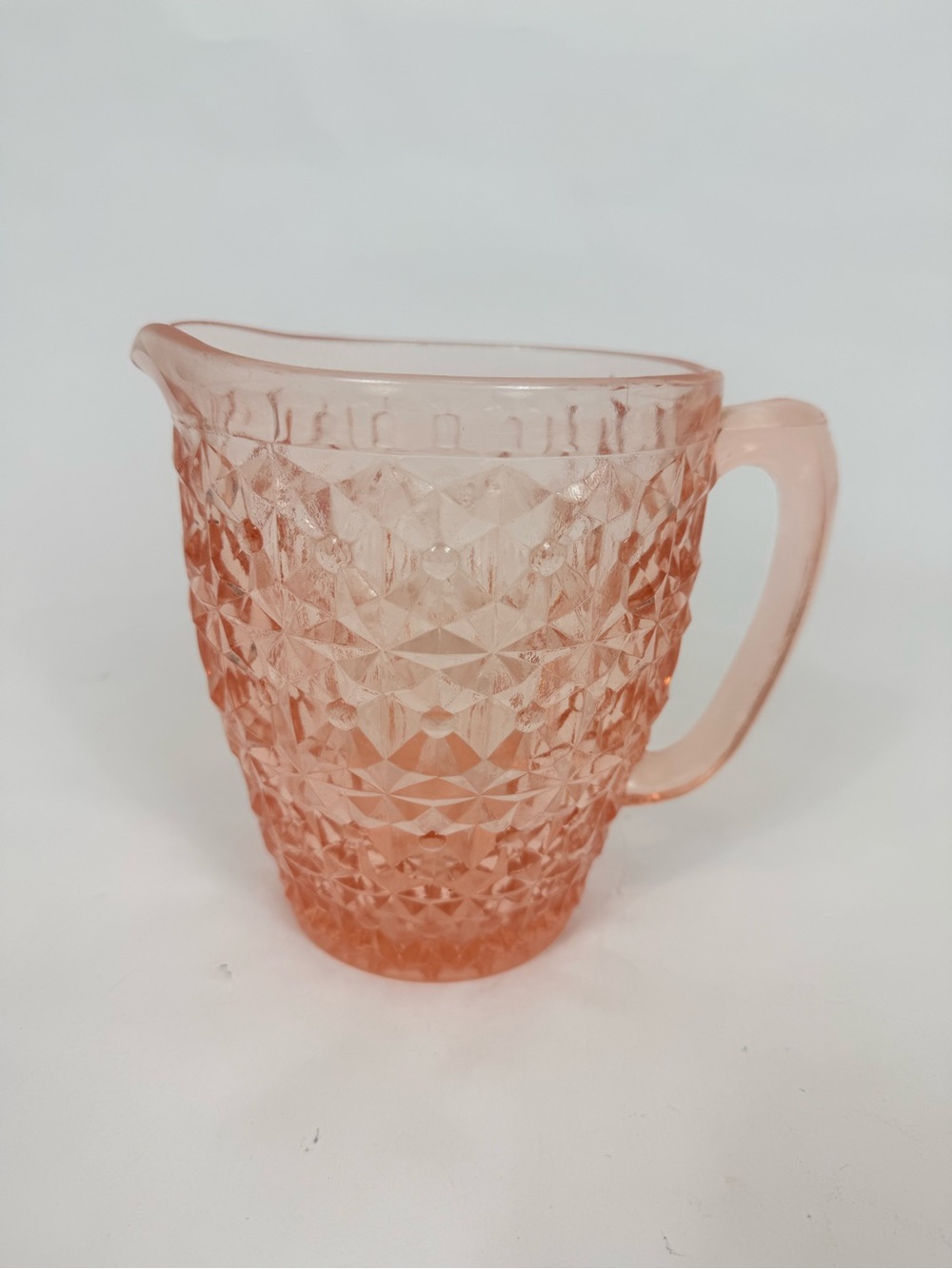 Vintage Jeanette Glass Widsor Pitcher Pink Depression Glass 6.5”